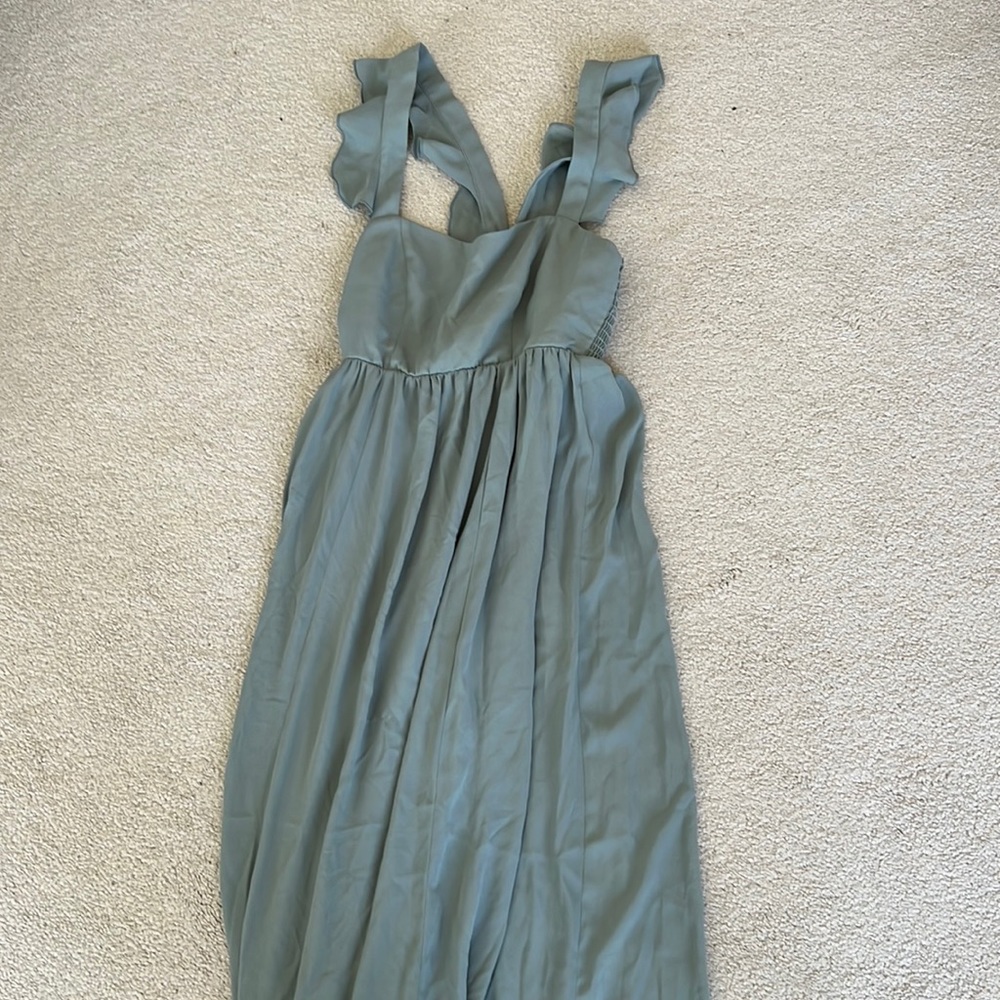 Show me your Mumu size small June maxi sage bridesmaid dress